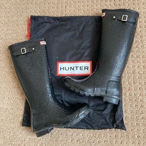 💥HP💥 Hunter Snake-Embossed Tall Rain Boots